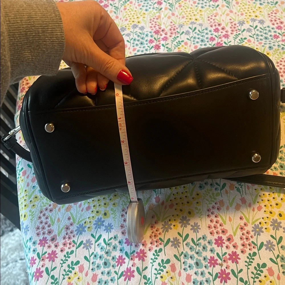 Coach Rowan Black Quilted Leather Satchel with Crossbody Strap - Picture 4 of 9